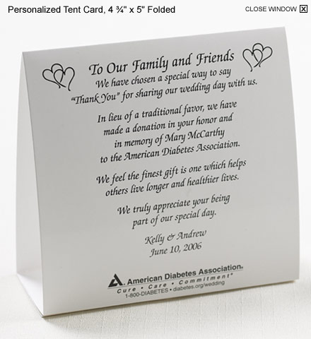  wwwdiabetesorg img donate steps wedding 440x480tent Sample Card from 